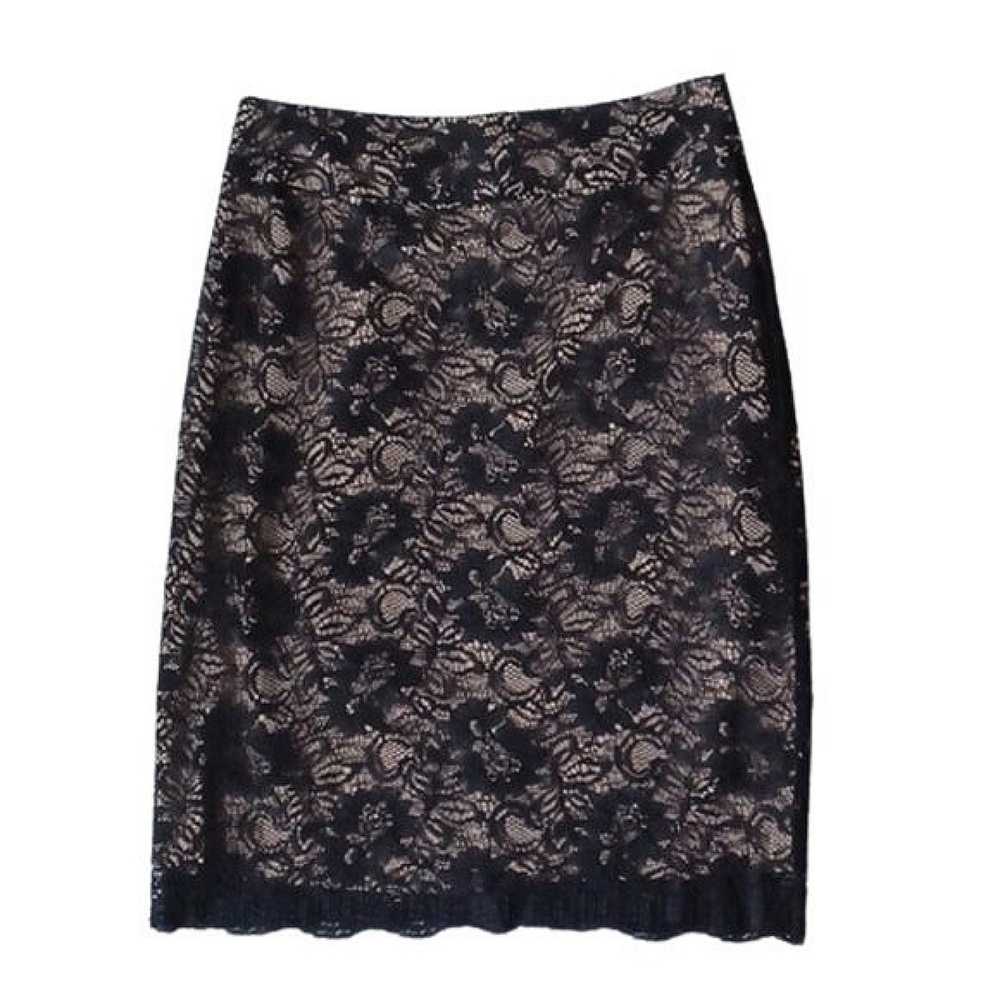 Banana Republic Black/Nude Lace Pencil Skirt- Sz. 2